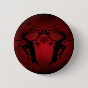 Faery Hearts Red Ronde Button 5,7 Cm