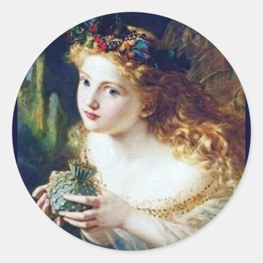 faery pixie magisch sprookje fantasy  meisje ronde sticker (Voorkant)