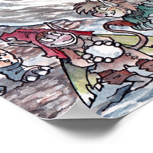 Faery Snowball Fight Poster (Hoek)