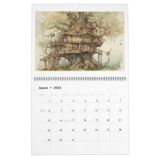 Faery Tale Treehouses kalender 2024 (Mar 2026)