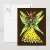 Faery with Flower Bouquet Briefkaart (Voorkant / Achterkant)