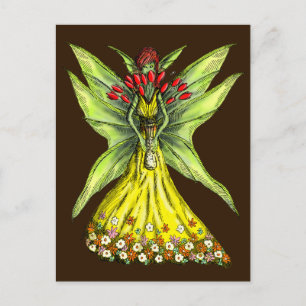 Faery with Flower Bouquet Briefkaart