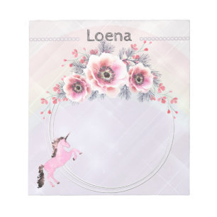 Faetastic unicorn roze personaliseer notepad notitieblok