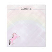 Faetastic unicorn roze personaliseer notepad notitieblok (Voorkant)