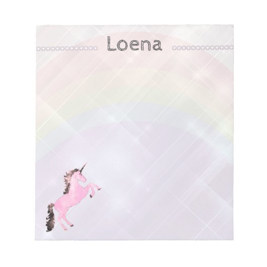 Faetastic unicorn roze personaliseer notepad notitieblok (Voorkant)