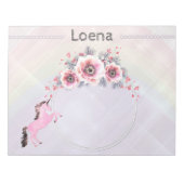 Faetastic unicorn roze personaliseer notepad notitieblok (Voorkant)