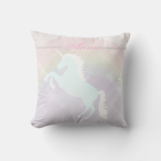 Faetastische eenhoorn roze personaliseren kussen (Voorkant)