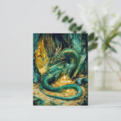 Fafnir bewaakt de Nibelung schat Feestdagenkaart (Staand voorkant)