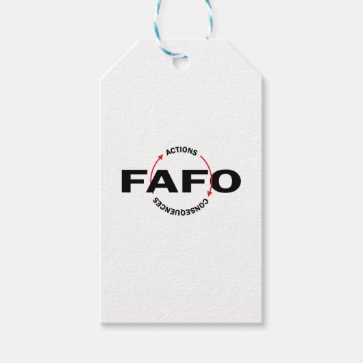 FAFO Acties Hebben Gevolgen Cadeaulabel (Voorkant)