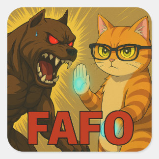FAFO: Guard Dogs & Savage Cats Vierkante Sticker