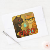FAFO: Guard Dogs & Savage Cats Vierkante Sticker (Envelop)