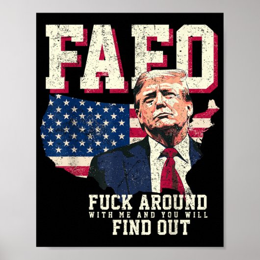 Fafo Trump Amerikaanse kaart vlag Poster (Voorkant)