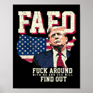 Fafo Trump Us Amerikaanse Kaart Vlag Poster