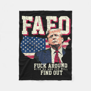 Fafo Trump Vs Amerikaanse Kaart Vlag Fleece Deken