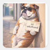 FAFO — Unbothered Bulldog Sticker (Voorkant)
