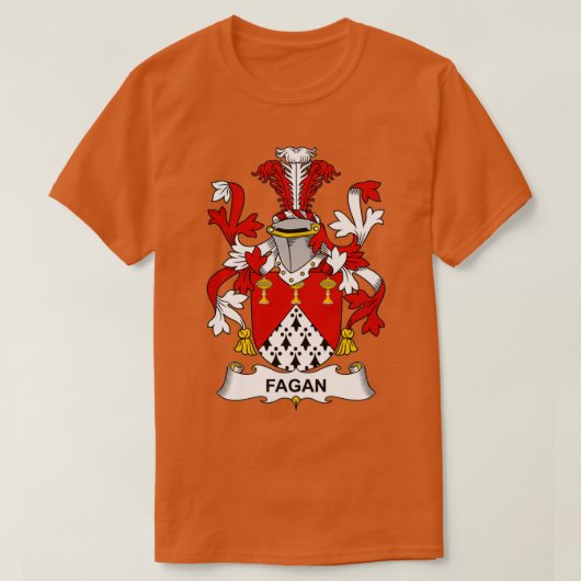 Fagan Coat of Arms Family Crest T-shirt (Design voorkant)
