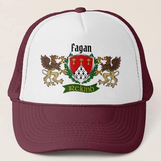 Fagan Irish Shield gepersonaliseerd Trucker Pet (Voorkant)