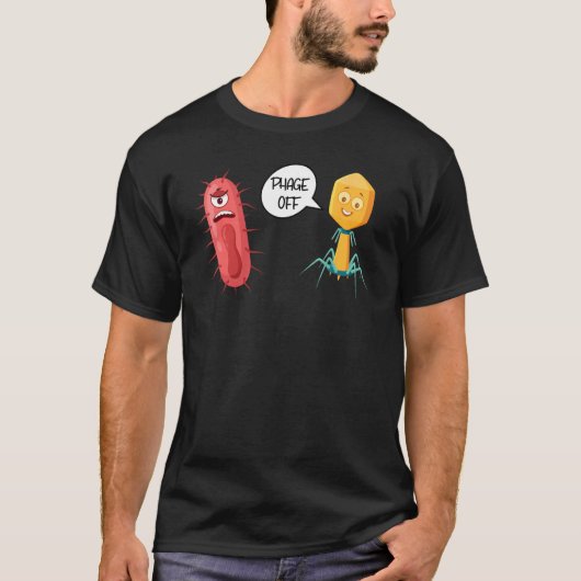 Fage Uit Grappige Bacteriofaag 2 T-shirt (Voorkant)