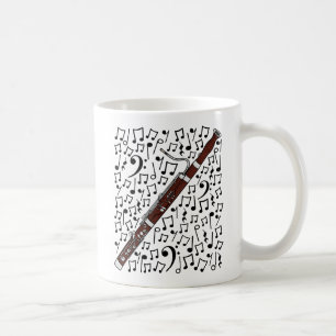 Fagot met muzieknoten, Woodwind muzikant Koffiemok