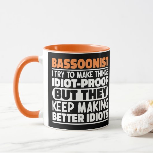 Fagottist Ik Probeer De Fagotspeler Cool Te Maken Mok (Met donut)