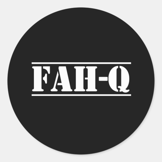 Fah-Q Ronde Sticker (Voorkant)