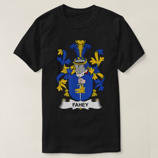 Fahey Coat of Arms Family Crest T-shirt (Design voorkant)