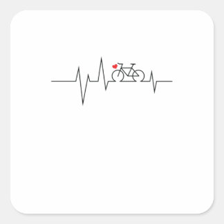 Fahrrad EKG Vierkante Sticker