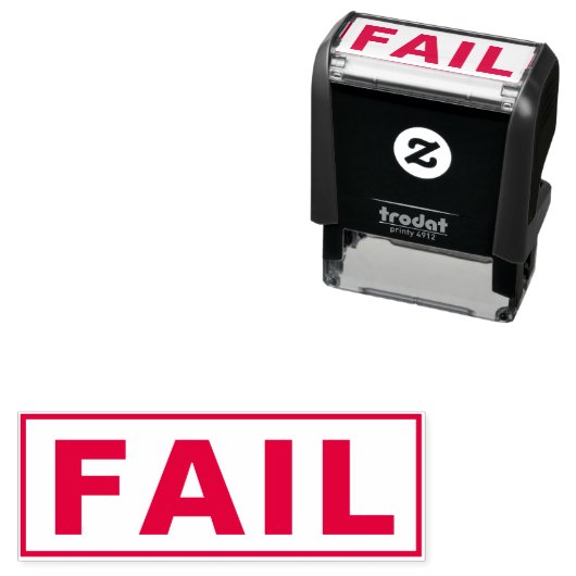 FAIL Funny Meme Simple Typography Cute Humoriss Zelfinktende Stempel (In situ)