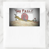 Fail Snail zegt dat je faalt Rechthoekige Sticker (Tas)