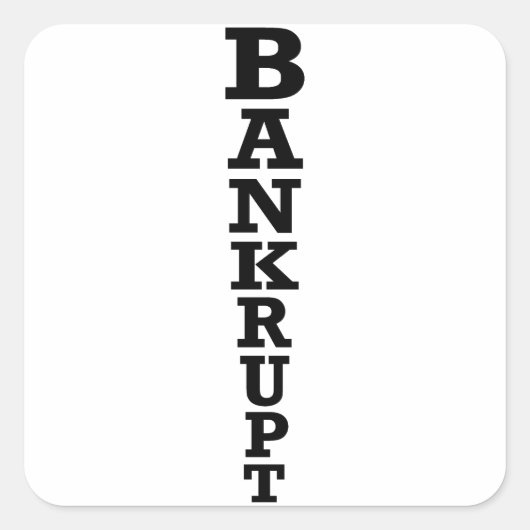 failliet vierkante sticker (Voorkant)