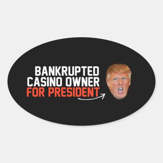 Faillissement casinoeigenaar voor President- - .pn Ovale Sticker (Voorkant)