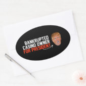 Faillissement casinoeigenaar voor President- - .pn Ovale Sticker (Envelop)