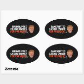 Faillissement casinoeigenaar voor President- - .pn Ovale Sticker (Vel)