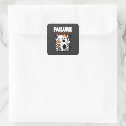 Failure Doesn't Scare Me Vierkante Sticker (Tas)