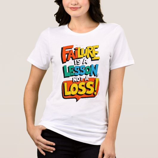 Failure Is a Lesson Not a Loss Learn. Rise. Repeat Tri-Blend Shirt (Voorkant)