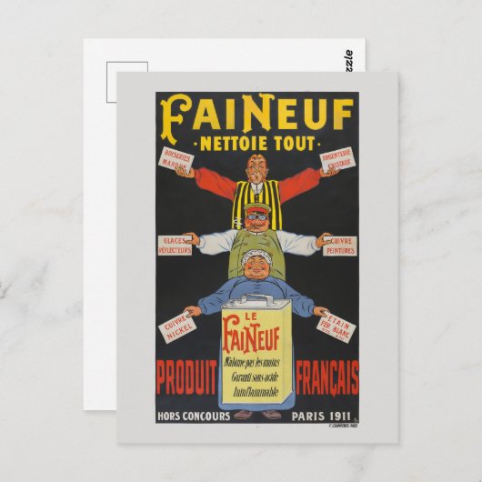 Faineuf Frankrijk Vintage Poster 1911 Briefkaart (Voorkant / Achterkant)