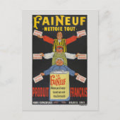 Faineuf Frankrijk Vintage Poster 1911 Briefkaart (Voorkant)