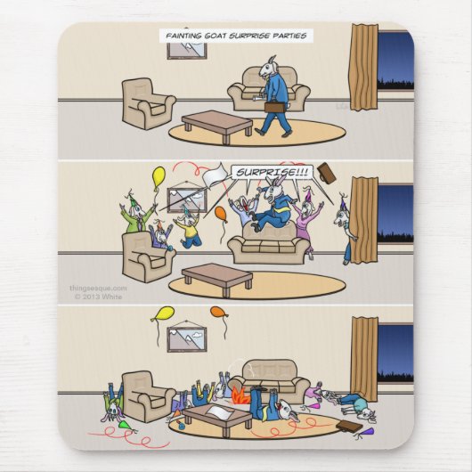 Fainings Goat Surprise parties Mousepad Muismat (Voorkant)