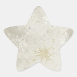 Faint Beige Grunge Stars' Groepen Kerstmis Ster Sticker