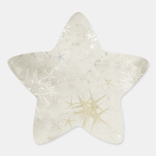 Faint Beige Grunge Stars' Groepen Kerstmis Ster Sticker (Voorkant)