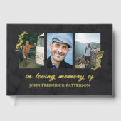 Faint Dark Marbling Gold Twigs 3 Foto Memorial Gastenboek (Voorkant)