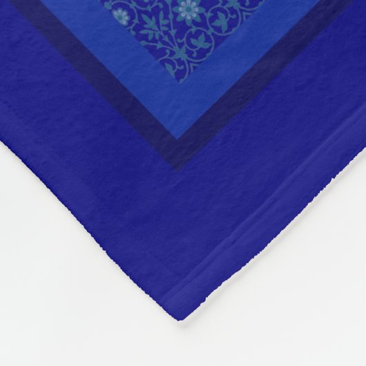Faint Filigree over Cobalt Blue Fleece Blanket (Hoek)