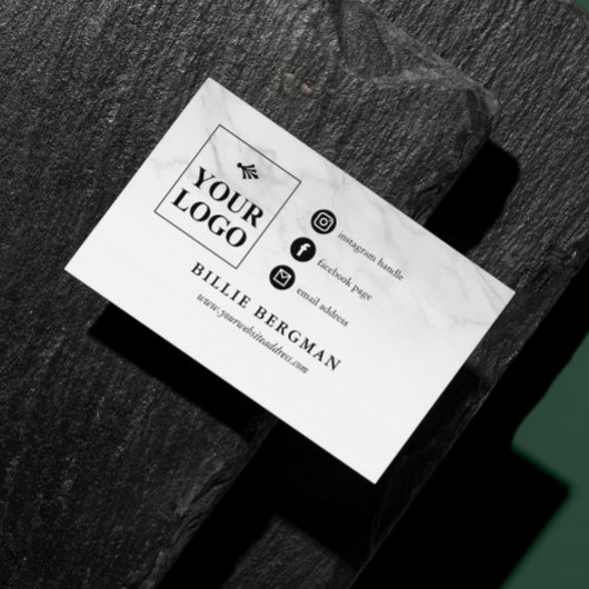 Faint Marble Social Media Iconen Uw Logo Visitekaartje