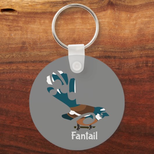 Faintail Piwakawaka Sleutelhanger (Voorkant)