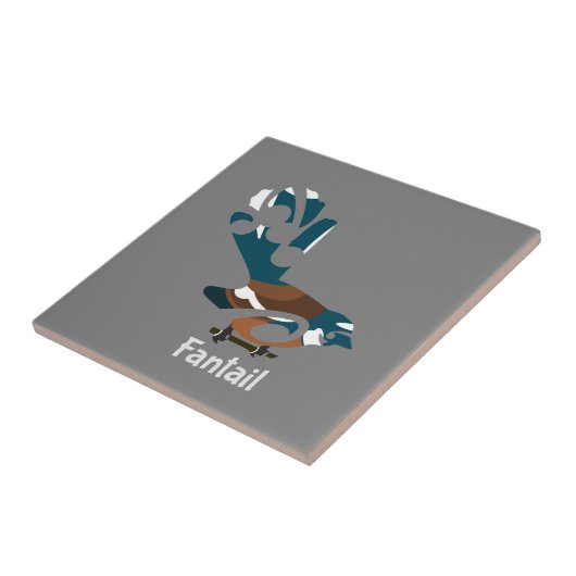 Faintail Piwakawaka Tegeltje (Zijkant)