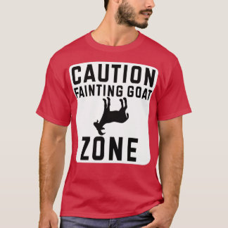 Fainting Goat Caution Fainting Goat Zone Funny Gif T-shirt
