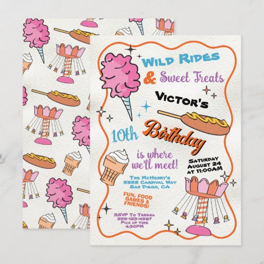 Fair Carnival pretpark Circus Verjaardag Kaart (Voorkant / Achterkant)