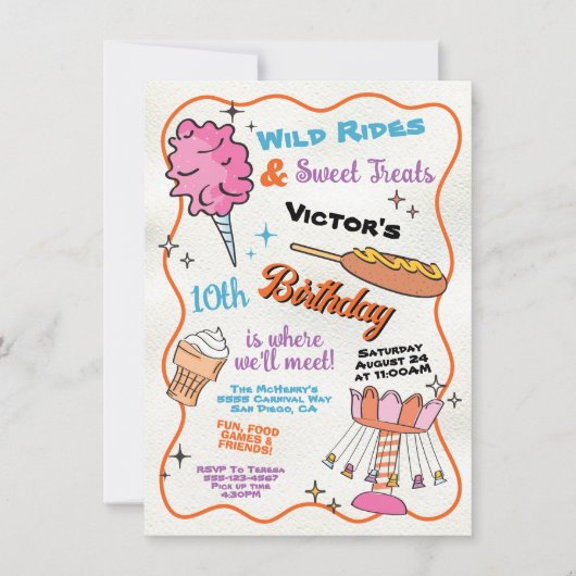 Fair Carnival pretpark Circus Verjaardag Kaart (Voorkant)