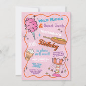 Fair Carnival Pretpark Circus Verjaardag Roze Kaart (Voorkant)