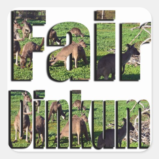 Fair Dinkum Aussie Slang Logo, Vierkante Sticker (Voorkant)